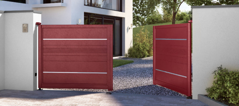 GAMME Anodik
Portails pleins, design moderne
avec motifs en lames anodisées.
Créez votre propre motif.